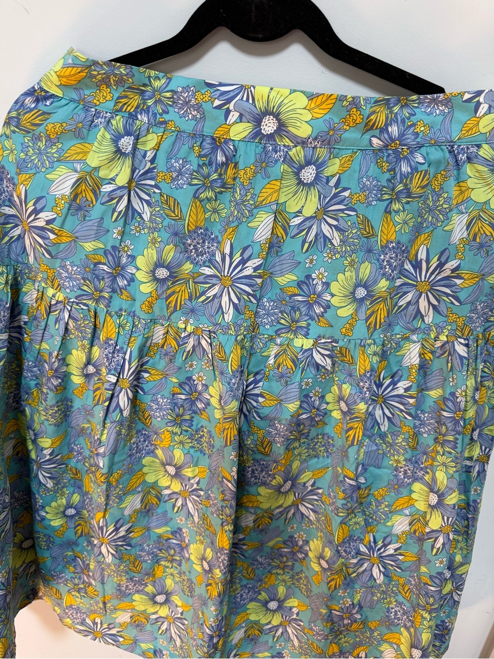 ModCloth Teal Floral Button-Front Skirt with Blue and Yellow Blooms - Picture 7 of 8